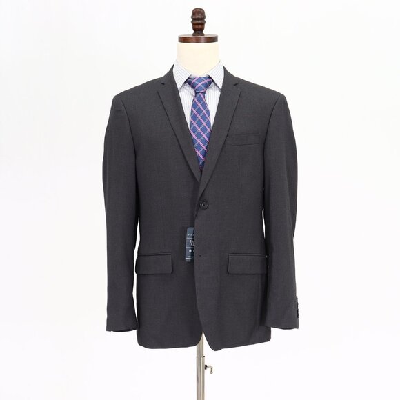 Perry Ellis 44R Gray Solid 2-Button Sport Coat Blazer Jacket O982 - Picture 1 of 11